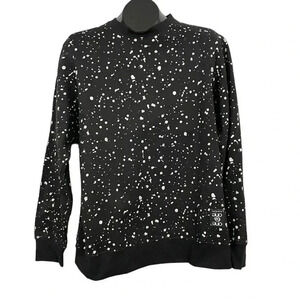 Black Women's Pullover Sweater SMALL Paint Splotted One Point‎ One